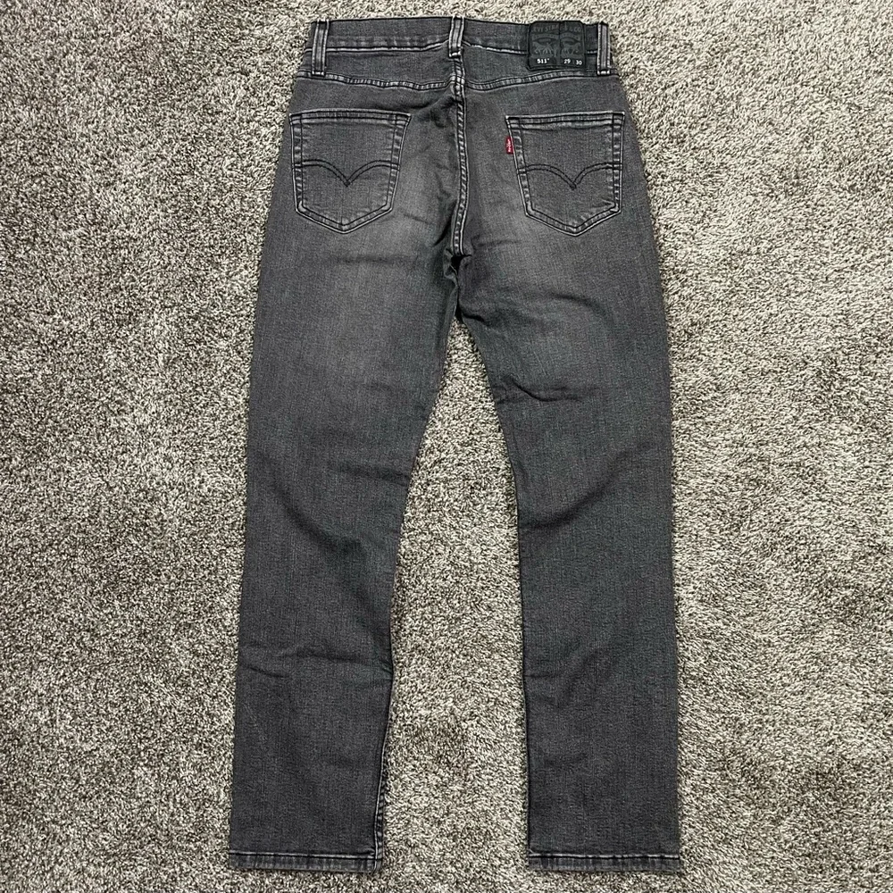 Levi's 511 Slim Fit Faded Black Distressed Jeans W29 L30